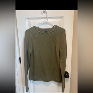 J Crew Mercantile Women’s Green Roll Neck Knit Sweater 100% Cotton Size Small
